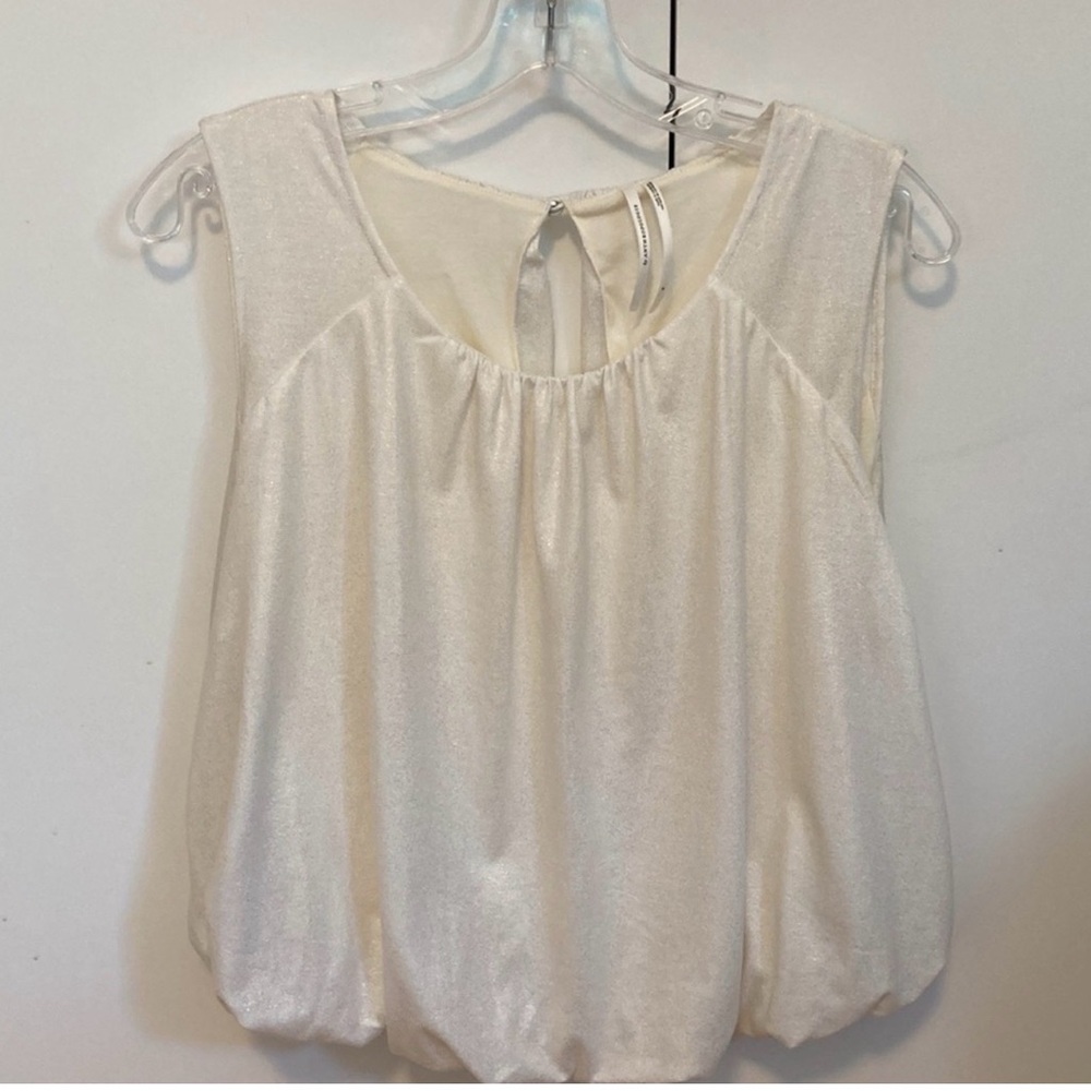 Anthropologie Cream bubble hem Sleeveless tank top